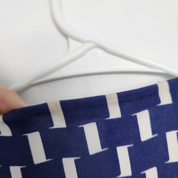 Diane Von Furstenberg Printed Callista Silk Wrap Dress 4 Blue & White Cocktail - Picture 7 of 11